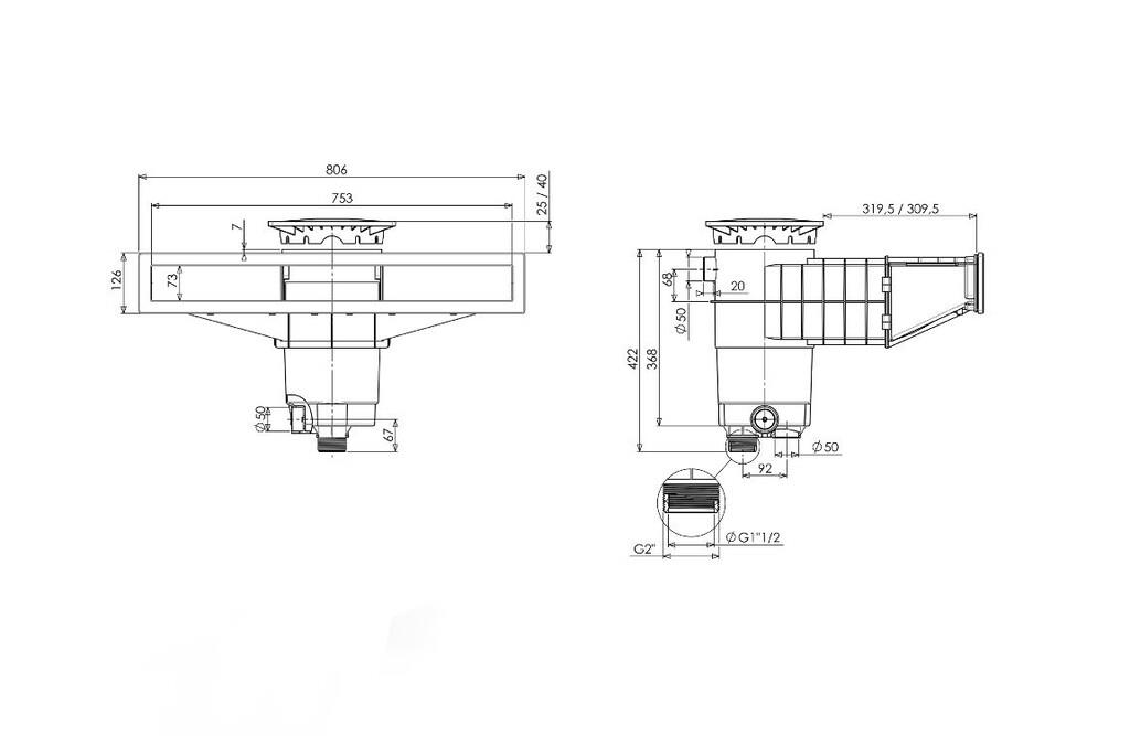 Skimmer A800 Wit - Paneel liner