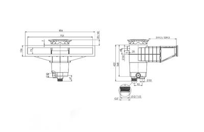 Skimmer A800 White - Concrete liner