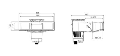 Skimmer A600 Design blanc - revêtement en béton/liner