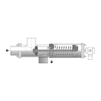 Besgo 3-way valve DN50 / 63 mm, including solenoid valve 230 V